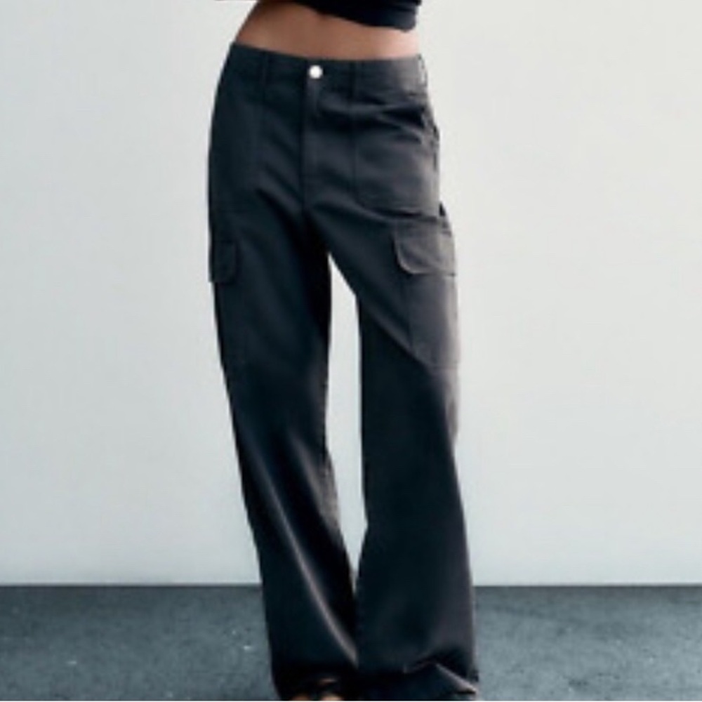 Zara Black Cargo Pants - Picture 1 of 7